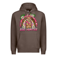 Coffee easter pink camouflage egg hunter  bunny rainbow Premium Hoodie - BarkalooDesign