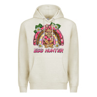 Oatmeal Heather easter pink camouflage egg hunter  bunny rainbow Premium Hoodie - BarkalooDesign