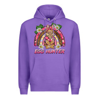 Purple easter pink camouflage egg hunter  bunny rainbow Premium Hoodie - BarkalooDesign