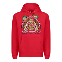 Red easter pink camouflage egg hunter  bunny rainbow Premium Hoodie - BarkalooDesign