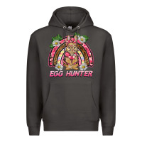 Smoke easter pink camouflage egg hunter  bunny rainbow Premium Hoodie - BarkalooDesign