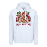 White easter pink camouflage egg hunter  bunny rainbow Premium Hoodie - BarkalooDesign