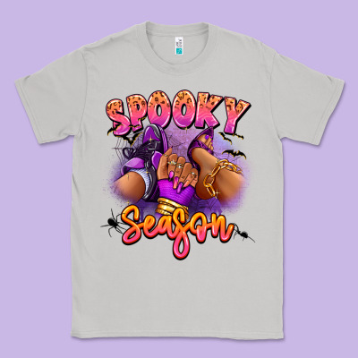 Spooky Season Sneaker And Heel Afro Woman Classic Tee Designed By Ranaportraitstore