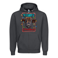 Smoke Merry Christmas Calf Zipper Hoodie - RanaPortraitStore