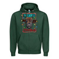 Sports Green Merry Christmas Calf Zipper Hoodie - RanaPortraitStore