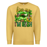 Antique Gold Kiss me im irish st.patricks day lips st.patricks Premium Sweatshirt - Neo Western
