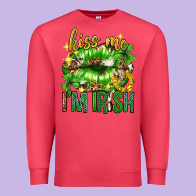 Kiss Me Im Irish St.patricks Day Lips St.patricks Premium Sweatshirt Designed By Neo Western