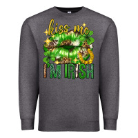 Charcoal Heather Kiss me im irish st.patricks day lips st.patricks Premium Sweatshirt - Neo Western