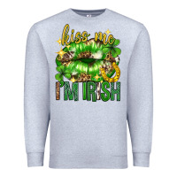 Heather Grey Kiss me im irish st.patricks day lips st.patricks Premium Sweatshirt - Neo Western