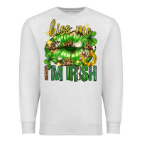 Oatmeal Heather Kiss me im irish st.patricks day lips st.patricks Premium Sweatshirt - Neo Western