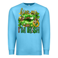 Ocean Blue Kiss me im irish st.patricks day lips st.patricks Premium Sweatshirt - Neo Western