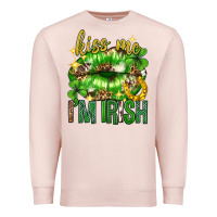 Pale Pink Kiss me im irish st.patricks day lips st.patricks Premium Sweatshirt - Neo Western