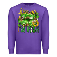 Purple Kiss me im irish st.patricks day lips st.patricks Premium Sweatshirt - Neo Western