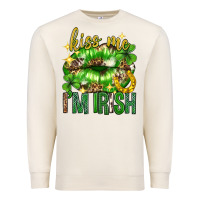 Sandshell Kiss me im irish st.patricks day lips st.patricks Premium Sweatshirt - Neo Western