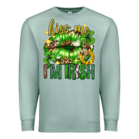 Seafoam Kiss me im irish st.patricks day lips st.patricks Premium Sweatshirt - Neo Western