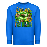 True Royal Kiss me im irish st.patricks day lips st.patricks Premium Sweatshirt - Neo Western