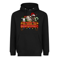 Black merry christmas truck animals Heavyweight Hoodie - RanaPortraitStore