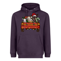 Plum merry christmas truck animals Heavyweight Hoodie - RanaPortraitStore