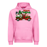 Fuchsia Pink merry christmas snowman and farm animals truck Urban Hoodie - Jasminsmagicworld
