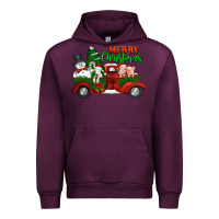 Mauve Wine merry christmas snowman and farm animals truck Urban Hoodie - Jasminsmagicworld