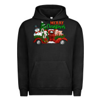 Pigment Black merry christmas snowman and farm animals truck Urban Hoodie - Jasminsmagicworld