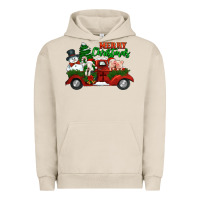 Merry Christmas Snowman And Farm Animals Truck Urban Hoodie | Teevron