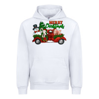 White merry christmas snowman and farm animals truck Urban Hoodie - Jasminsmagicworld
