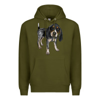 Army Green bluetick coonhound Premium Hoodie - LillyAllenDesigns
