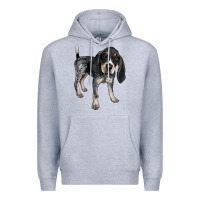 Heather Grey bluetick coonhound Premium Hoodie - LillyAllenDesigns