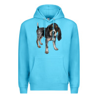 Ocean Blue bluetick coonhound Premium Hoodie - LillyAllenDesigns