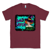Burgundy Halloween Bad Witch Vibes Watercolor Classic Tee - RanaPortraitStore