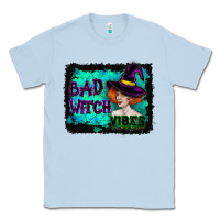 Dusty Blue Halloween Bad Witch Vibes Watercolor Classic Tee - RanaPortraitStore