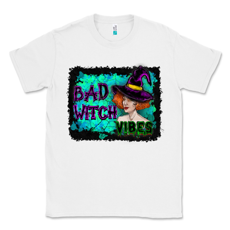 Halloween Bad Witch Vibes Watercolor Classic Tee by RanaPortraitStore | Teevron