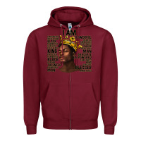 Burgundy afro man black king i am Zipper Hoodie - texasbilliewilder