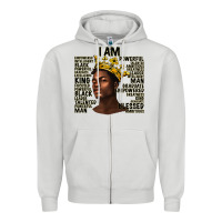 Afro Man Black King I Am Zipper Hoodie | Teevron