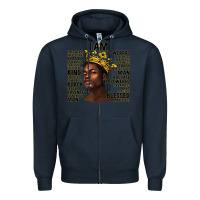 Navy afro man black king i am Zipper Hoodie - texasbilliewilder