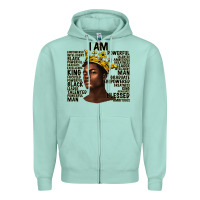 Seafoam afro man black king i am Zipper Hoodie - texasbilliewilder