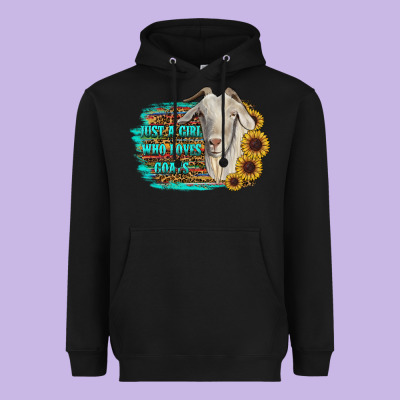 Just A Girl Who Loves Goats Heavyweight Hoodie Designed By Ranaportraitstore