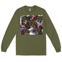 Army Green dachshund Long Sleeve Tee - BarkalooDesign