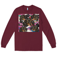 Burgundy dachshund Long Sleeve Tee - BarkalooDesign