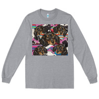 Heather Grey dachshund Long Sleeve Tee - BarkalooDesign