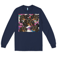Navy dachshund Long Sleeve Tee - BarkalooDesign
