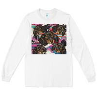 White dachshund Long Sleeve Tee - BarkalooDesign