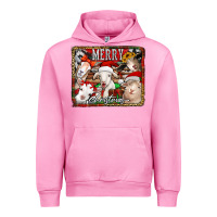 Fuchsia Pink merry christmas goats Urban Hoodie - Jasminsmagicworld