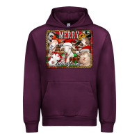 Mauve Wine merry christmas goats Urban Hoodie - Jasminsmagicworld