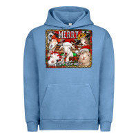 Pigment Pebble Blue merry christmas goats Urban Hoodie - Jasminsmagicworld
