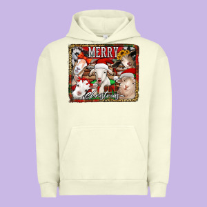 Merry Christmas Goats Urban Hoodie Designed By Jasminsmagicworld