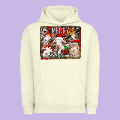 Merry Christmas Goats Urban Hoodie Designed By Jasminsmagicworld