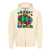 Sandshell autism is his superpower ripped Zipper Hoodie - Zillion Design Studio