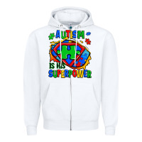 White autism is his superpower ripped Zipper Hoodie - Zillion Design Studio